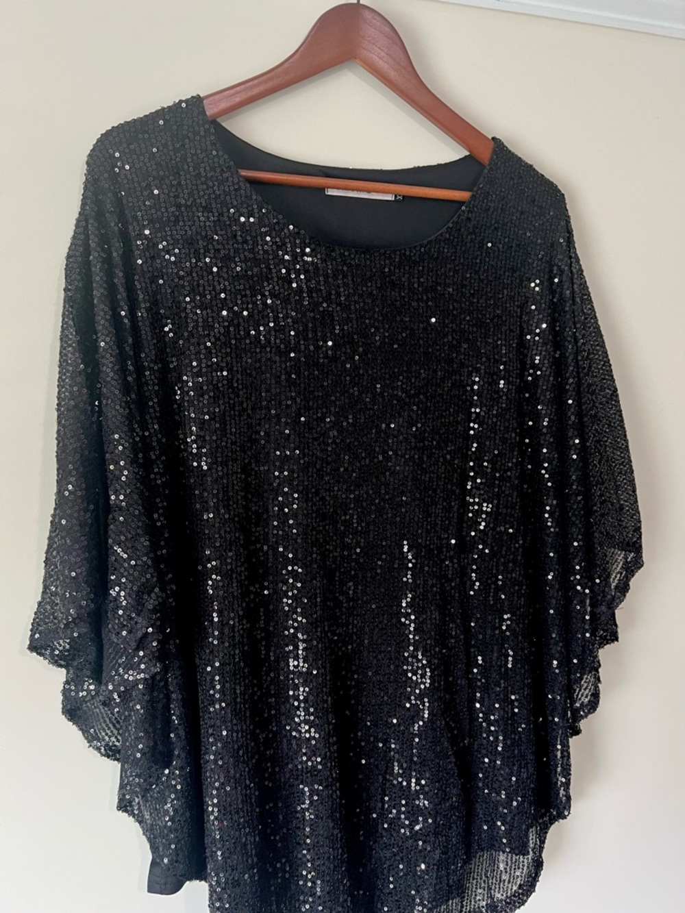 Origami by Vivien Black Sequin Layered Top - Picture 6 of 9